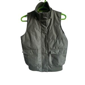 BONGO Women’s Y2K Olive Green Full Zip Puffy Insulated Vest Size M